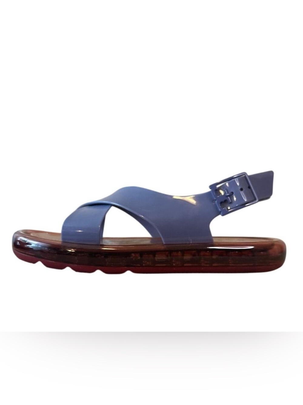 Tory Burch Bubble Jelly Slingback Sandals Dark Lotus Ruby 9
